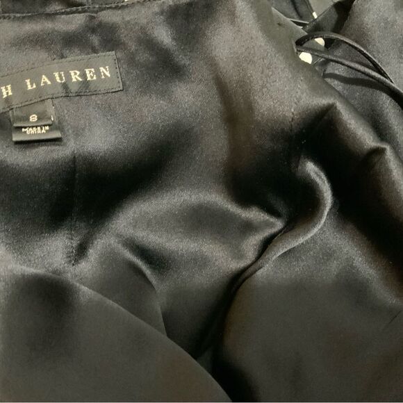 Ralph Lauren black label mulberry silk polka dot dress A-line size 8 - Picture 8 of 12